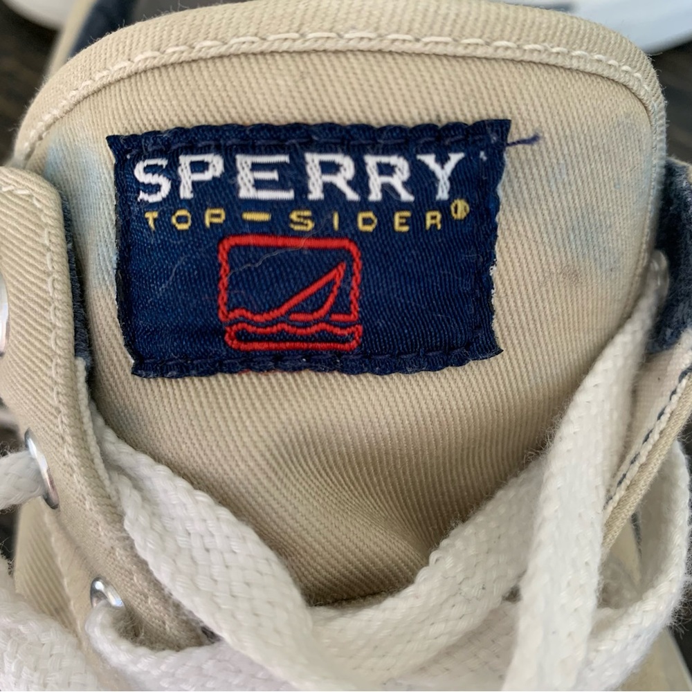 Sperry ⛵️ Top Sider Marine Lace Up Boat Shoes 12M Tan Navy Maroon - Picture 7 of 11
